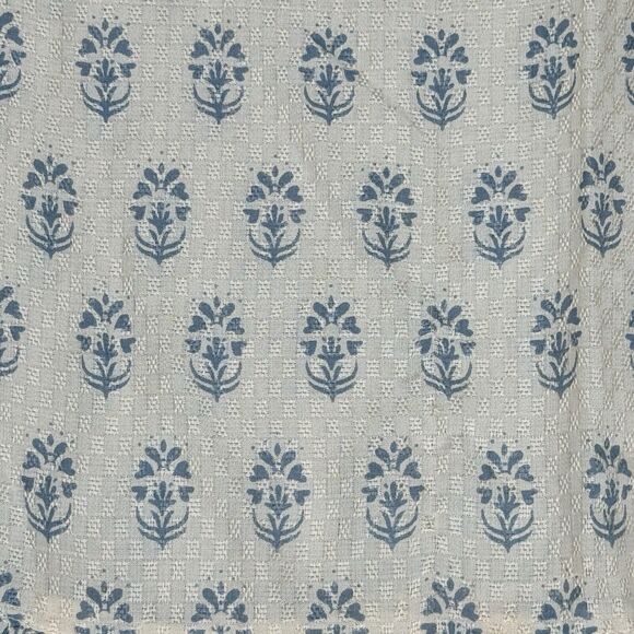 Sigrid Olsen Shirt Womens Small Blue Cream Baroque‎ Print Babydoll Boho Peasant - Picture 5 of 9